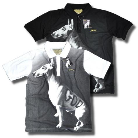 Slazenger Heritage Bull Terrier Derrick Santini S/S Polo Shirt Black / White Preview